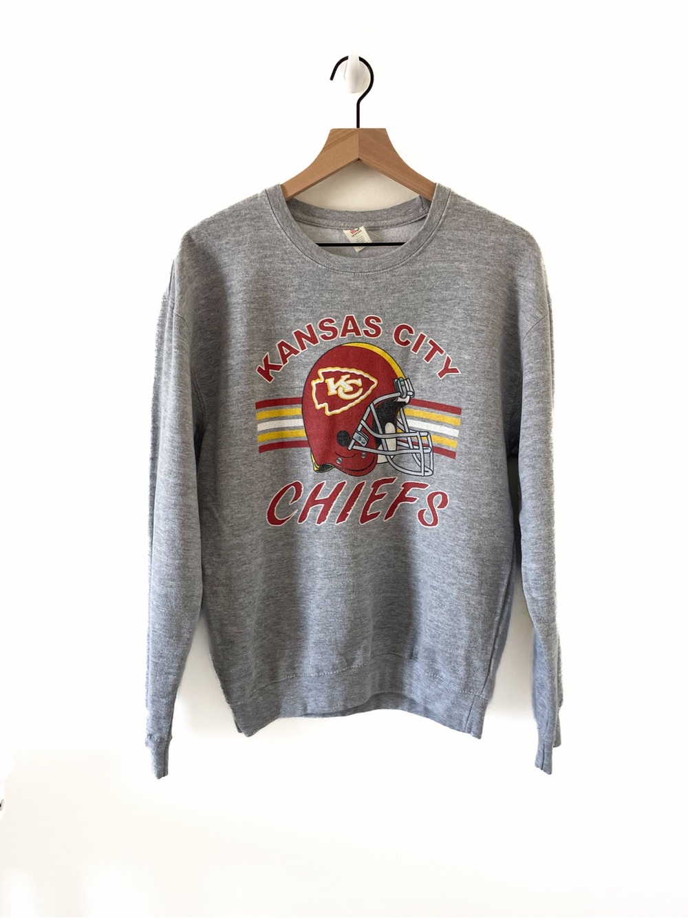 Bespoke Kansas City Chiefs Gray Crewneck Sweatshirt